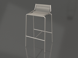 Tabouret de bar Noel H77 (Piètement Acier, Drisse Laine Drapeau Fair Grey)