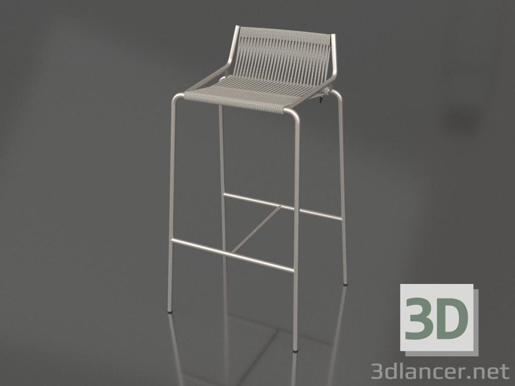 3d model Taburete de bar Noel H77 (Base de acero, Bandera de lana Halyard Fair Grey) - vista previa