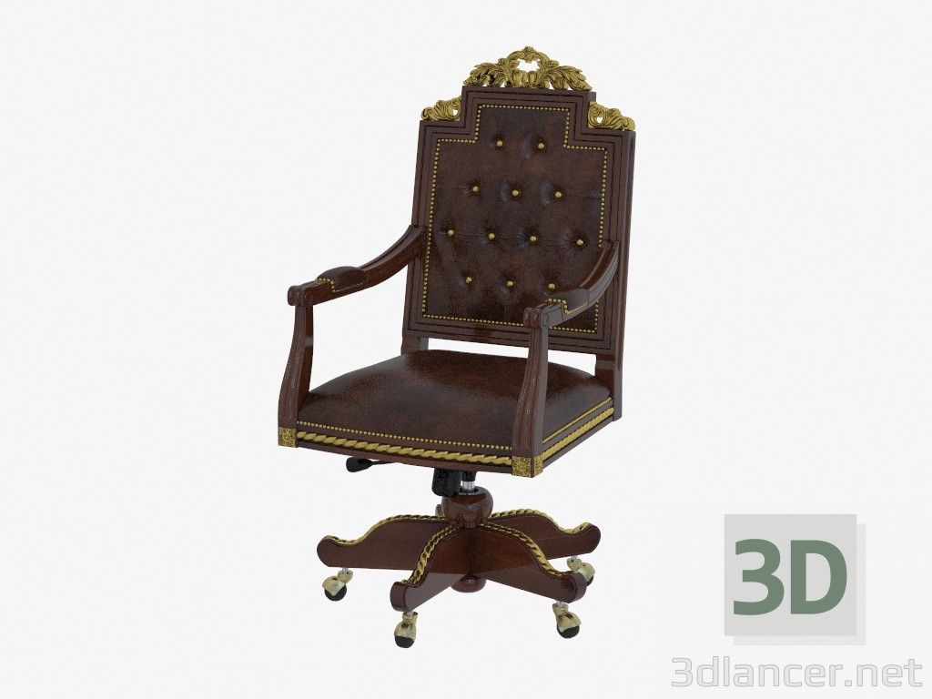 3d model Silla giratoria con tapicería de cuero 1608 - vista previa