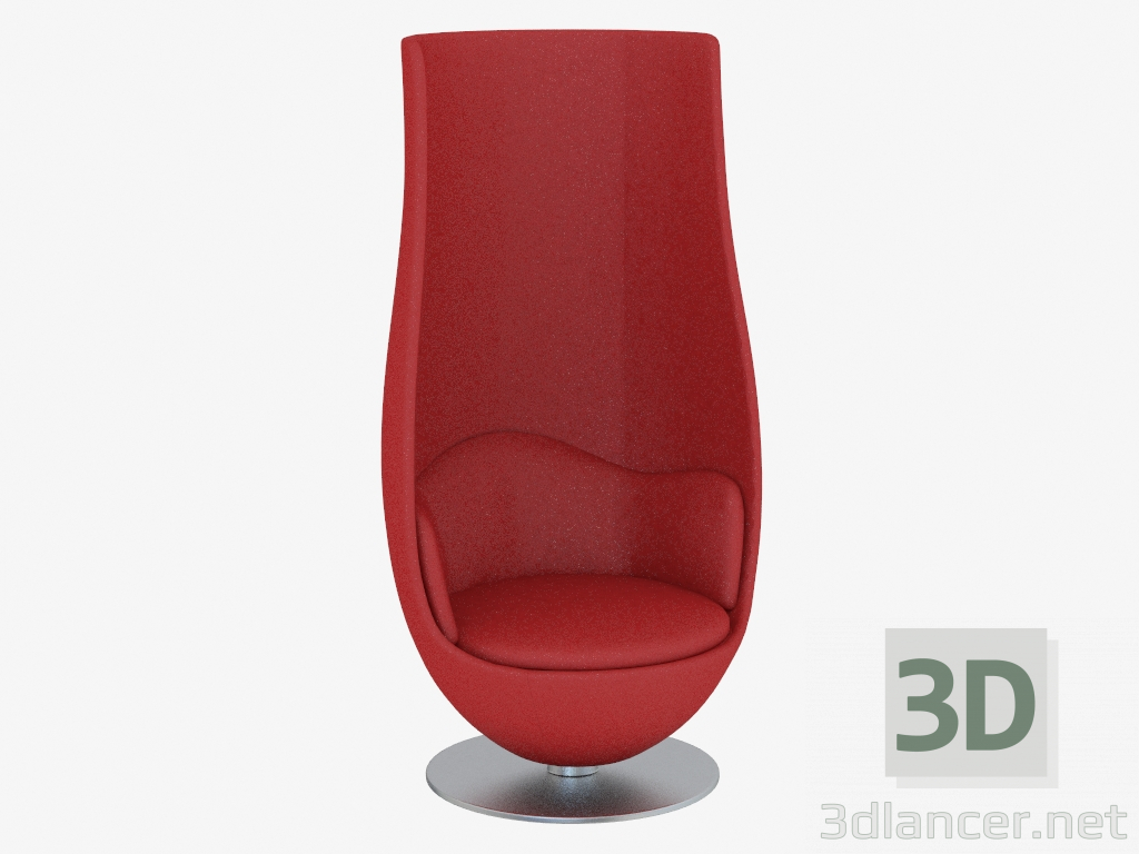 3d model silla de cuero tulipán - vista previa