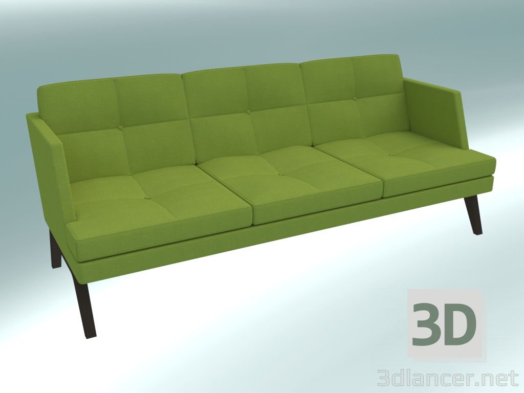 3d model Sofá triple (31 madera) - vista previa