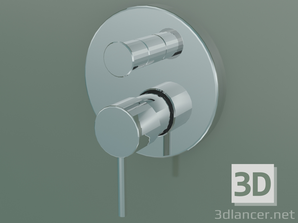 3d модель Змішувач для ванни, одноручковий, прихованого монтажу (10416000) – превью