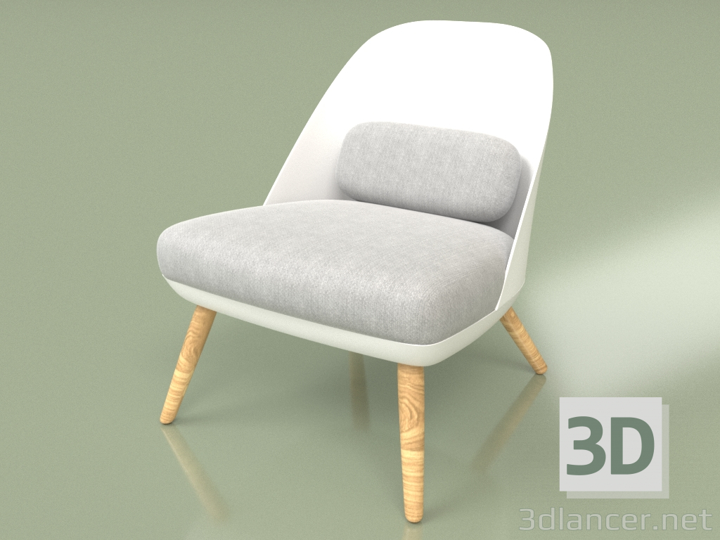 3d model Armchair Colmar (white) - preview