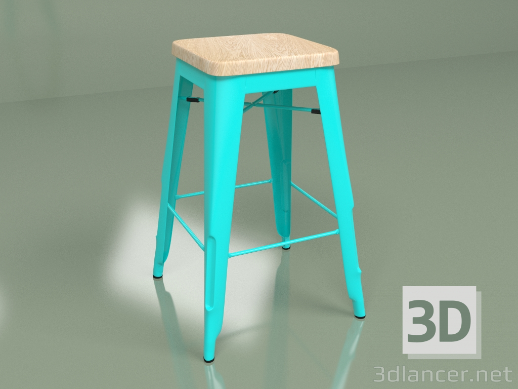 modello 3D Sedia semi-bar Marais Color 1 (rovere, blu) - anteprima