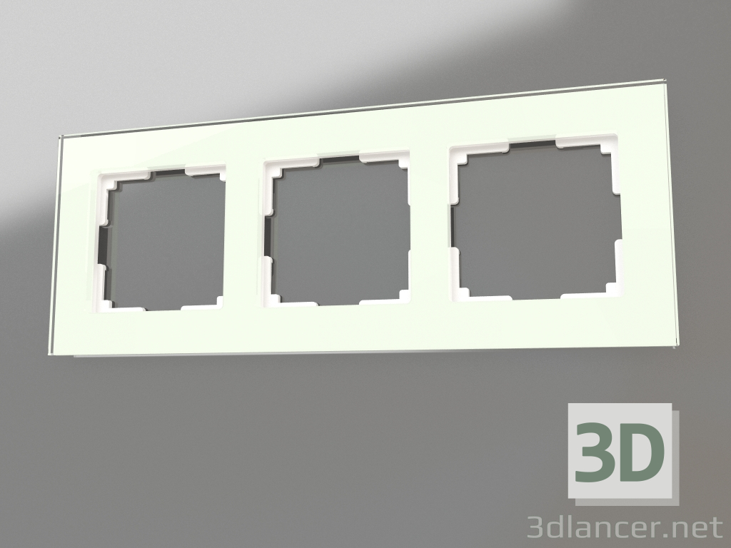 Modelo 3d Moldura para 3 postes Favorit (vidro natural) - preview