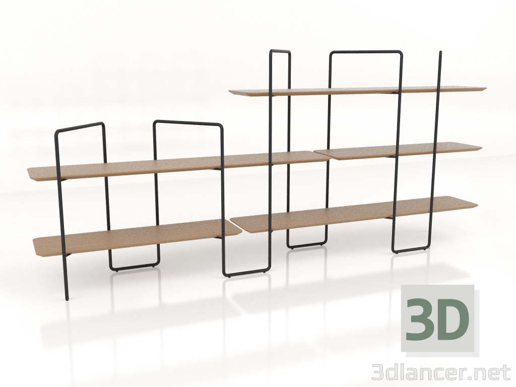 3d модель Стеллаж модульный (композиция 4 (05+01+U)) – превью