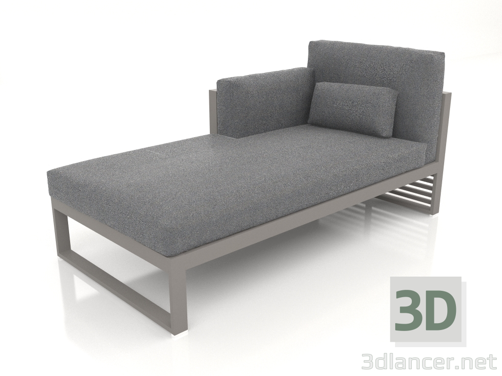 3d model Modular sofa, section 2 left, high back (Quartz gray) - preview