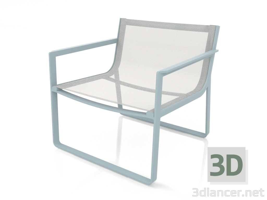 3d model Club chair (Blue gray) - preview