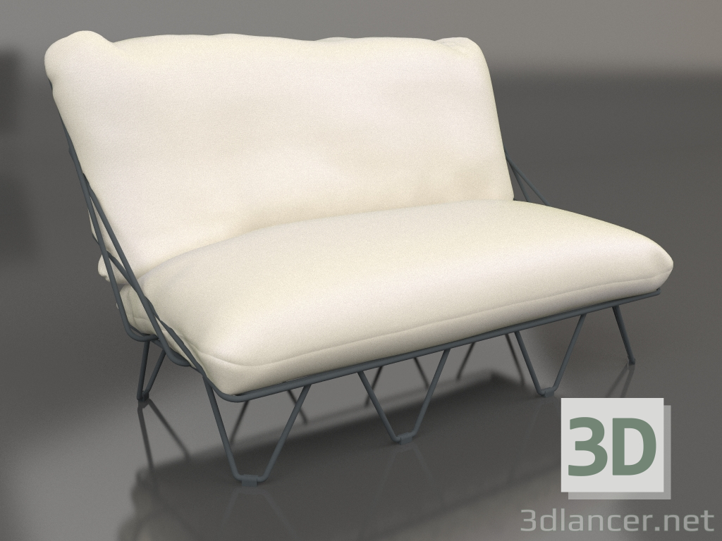 3d model Sofá 2 plazas (Antracita) - vista previa