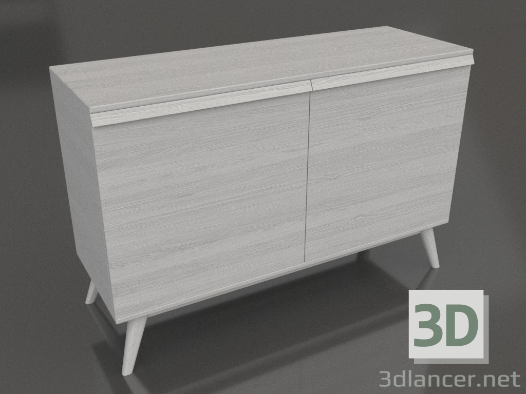 3d model Chest of drawers 5 1200x400x800 (white RAL 9010) - preview