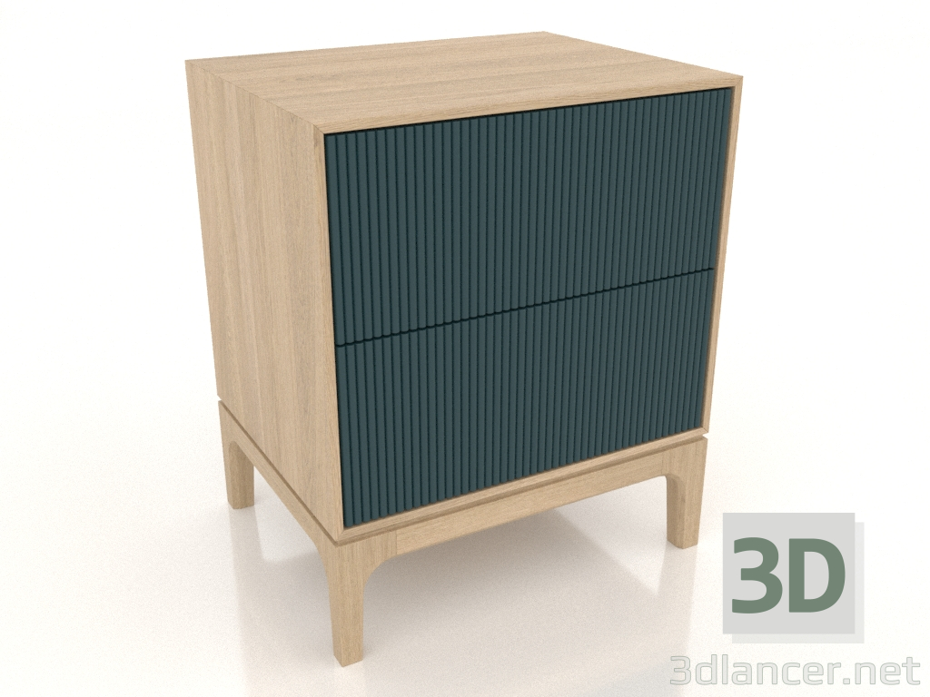 3d model Bedside table FARGO 2 drawers with milled facades (sea wave, lightened oak, option 3) - preview 3d model Bedside table FARGO 2 drawers with milled facades (sea wave, lightened oak, option 3) - preview