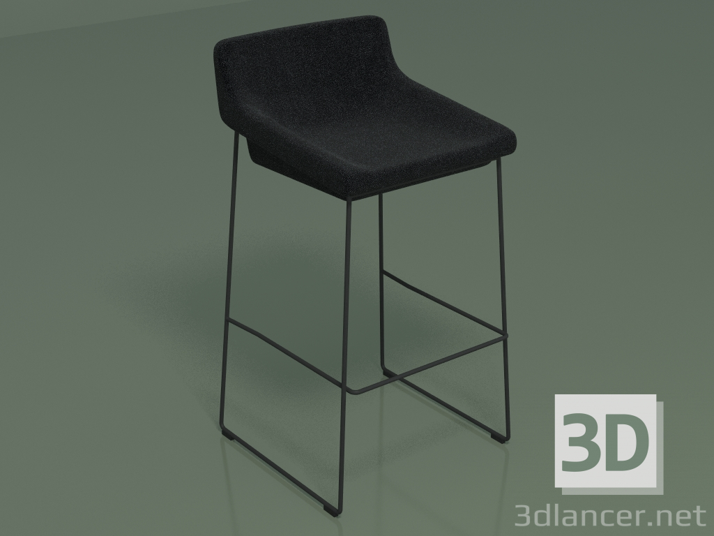 3D Modell Barstuhl Bequem (111267, schwarz) - Vorschau