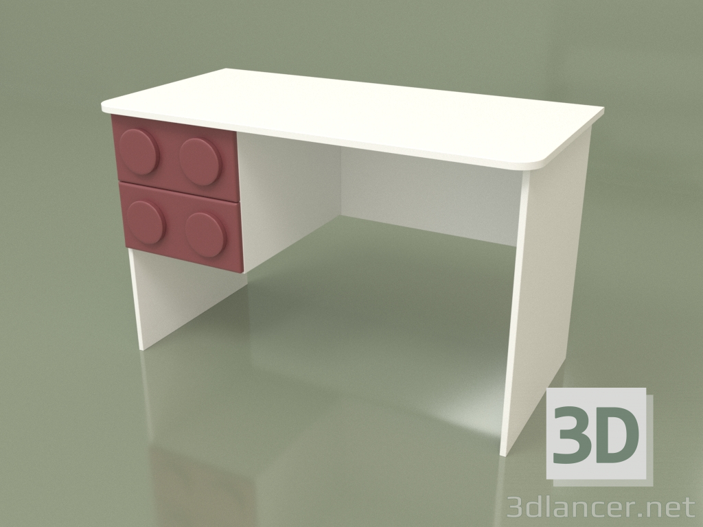 3d model Escritorio izquierdo (Burdeos) - vista previa