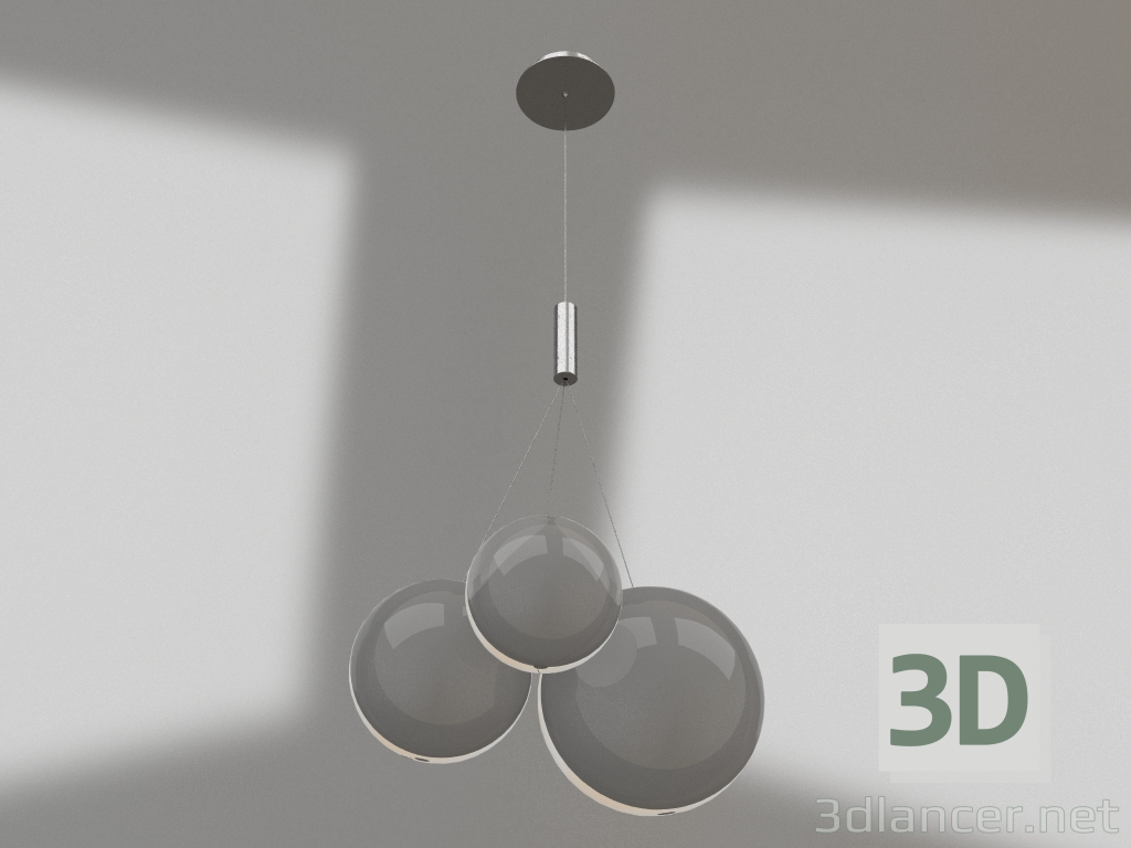 Modelo 3d Lustre LED suspenso Ballois transparente (07559-3A,21) - preview