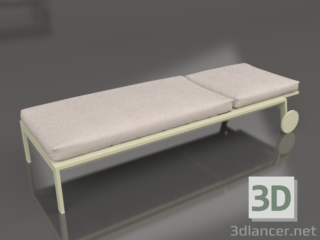 modèle 3D Chaise longue à roulettes (Or) - preview