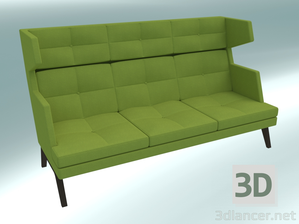 3d model Sofá triple (madera 32) - vista previa