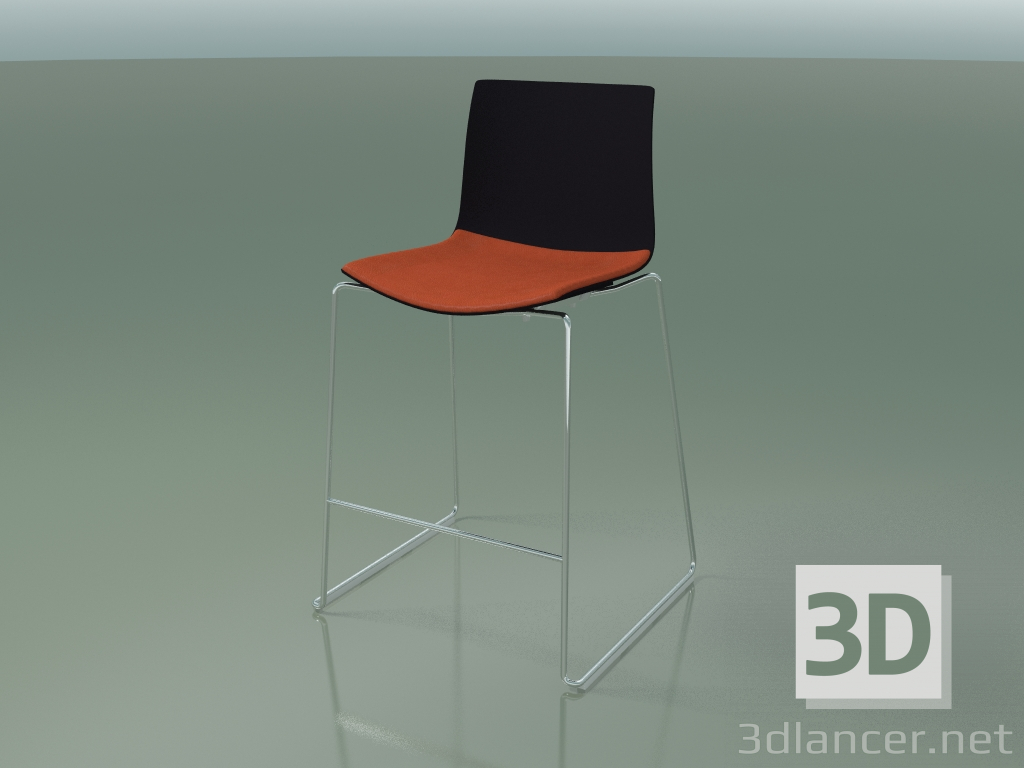 Modelo 3d Banqueta alta 0304 (em um trenó, com um travesseiro no assento, em polipropileno PO00109) - preview