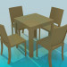 3d model Table with chairs set - preview