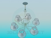 Candelabro com lampshades transparentes