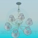 3d model Chandelier with transparent lampshades - preview