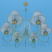 3d model Chandelier with transparent lampshades - preview