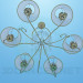 3d model Chandelier with transparent lampshades - preview