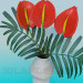 3D Modell Vase mit Blumen - Vorschau