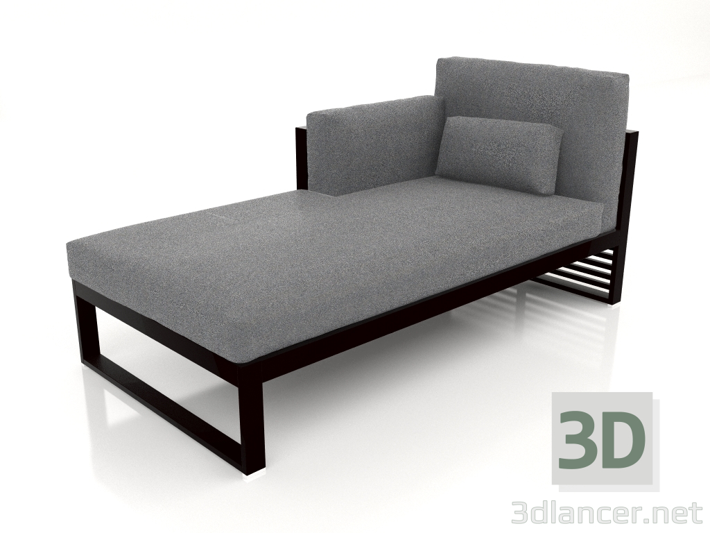 3D Modell Modulares Sofa, Teil 2 links, hohe Rückenlehne (Schwarz) - Vorschau