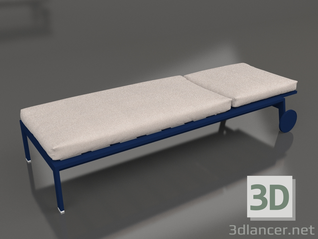 3d model Chaise longue con ruedas (Azul noche) - vista previa