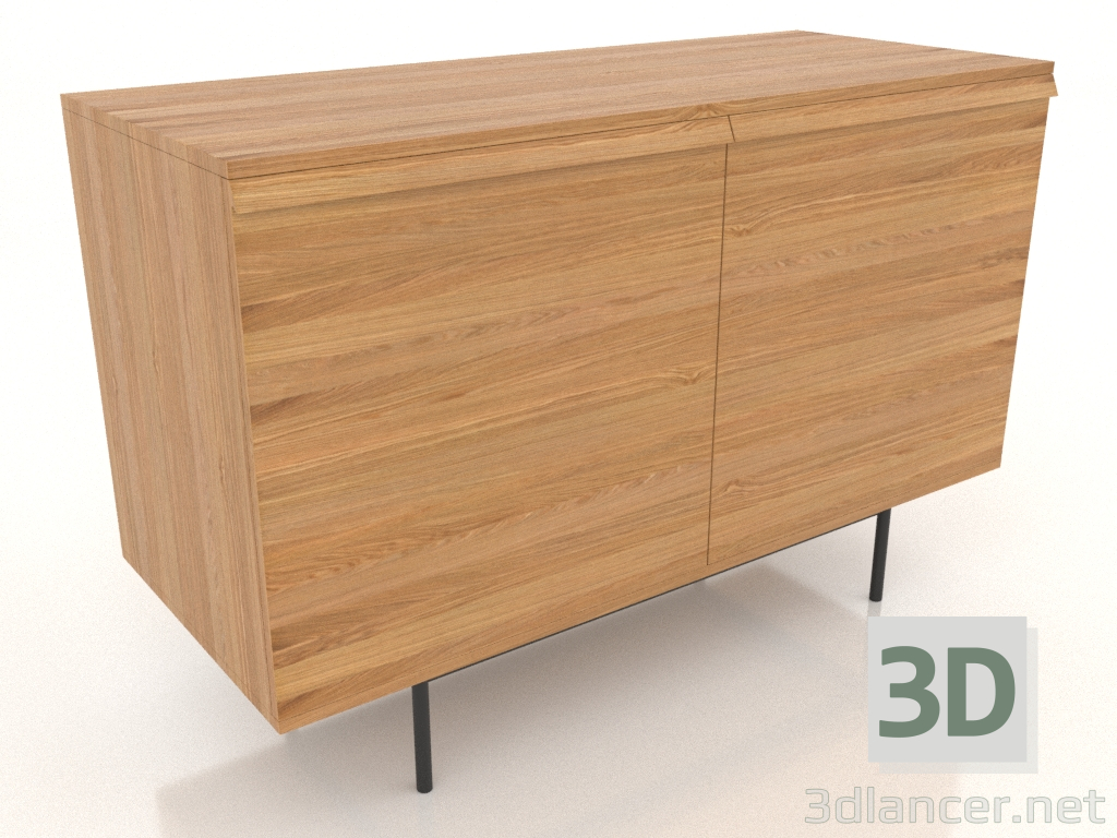 modèle 3D Commode 5 METAL 1200x500x800 (chêne naturel) - preview