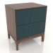 3d model Bedside table FARGO 2 drawers with milled facades (sea wave, tobacco oak, option 3) - preview
