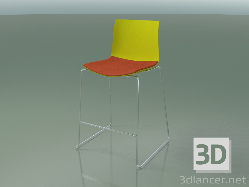 3d model Taburete de bar 0304 (en un trineo, con una almohada en el asiento, polipropileno PO00118) - vista previa