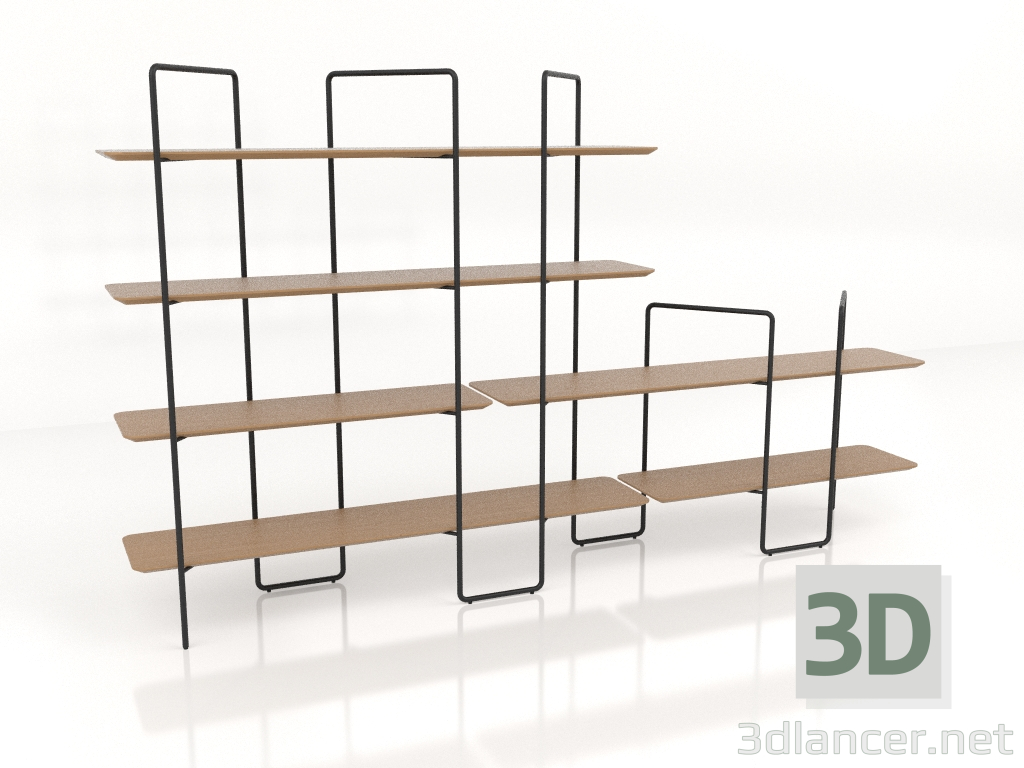 3d model Rack modular (composición 7 (06+01+U)) - vista previa