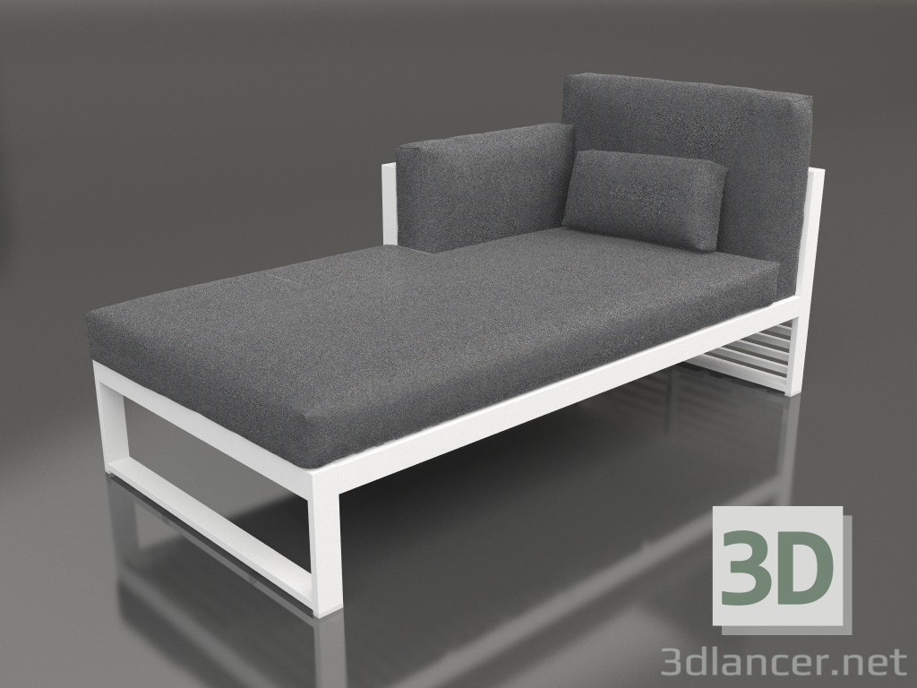 3D Modell Modulares Sofa, Teil 2 links, hohe Rückenlehne (Weiß) - Vorschau