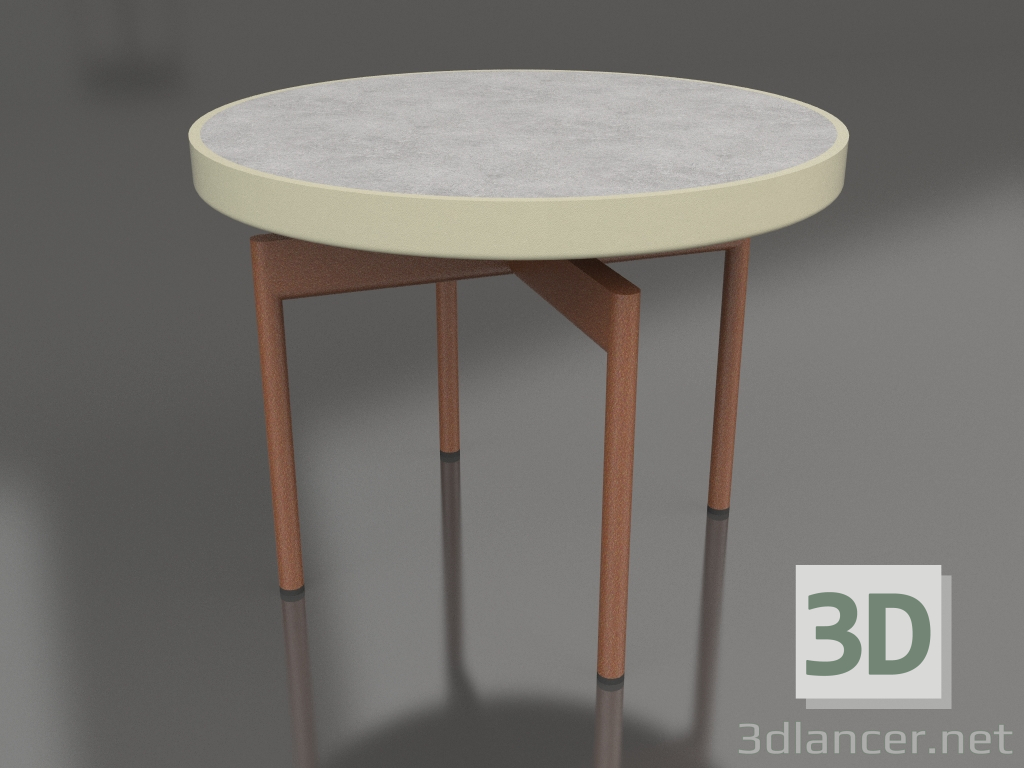 3d модель Стол журнальный круглый Ø60 (Gold, DEKTON Kreta) – превью