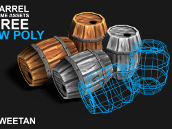 3D Barrel Game Asset - Niedrige Poly