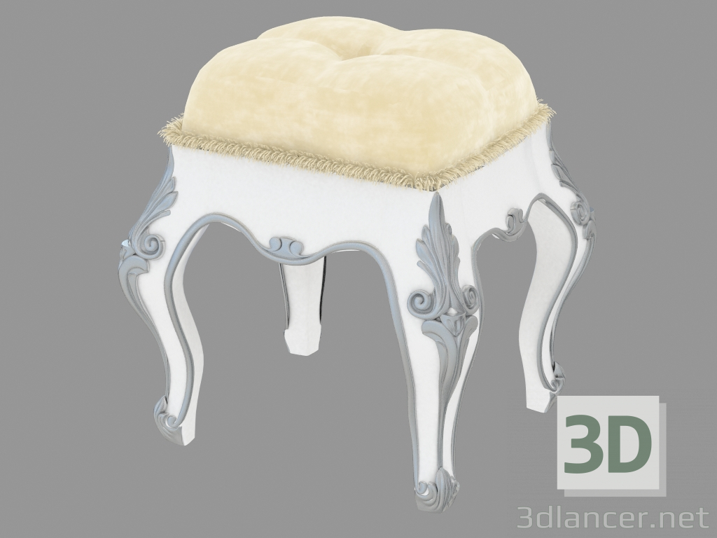 modèle 3D Pouf avec pieds sculptés (art. 11524) - preview