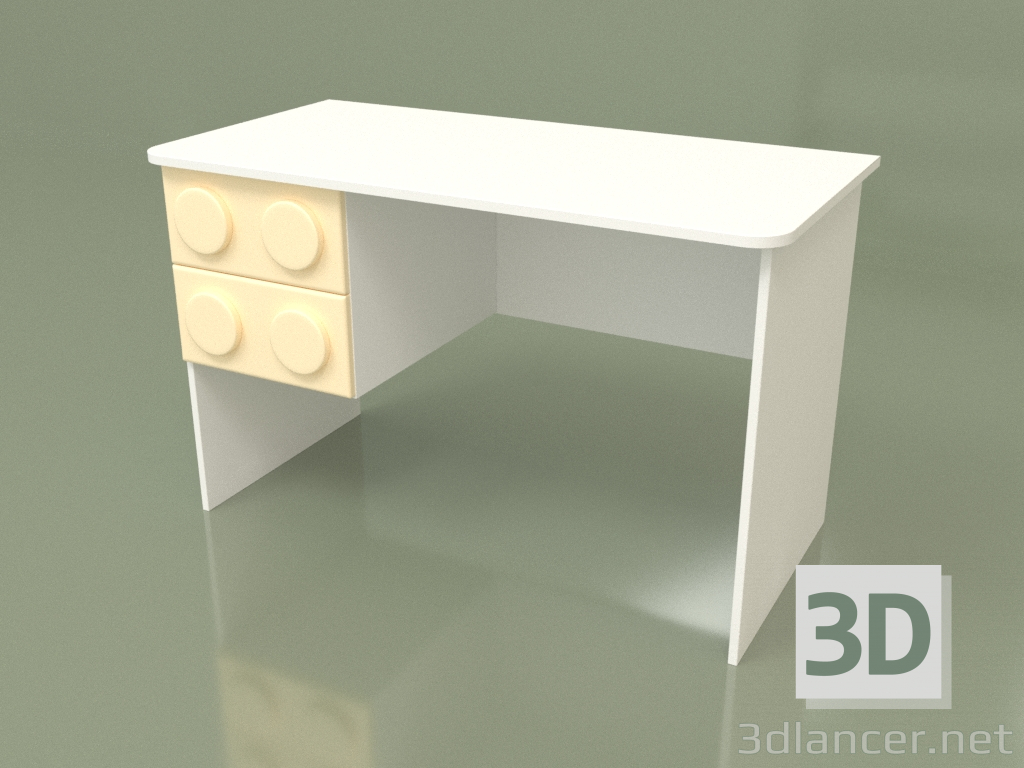 3D Modell Schreibtisch links (Creme) - Vorschau