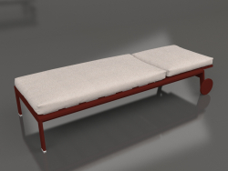 Chaise longue à roulettes (Rouge vin)