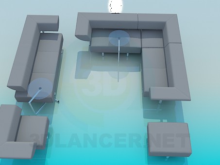 Modelo 3d Um conjunto de móveis estofados - preview