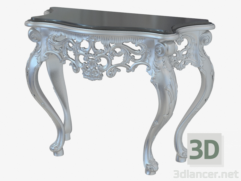 modèle 3D Console avec garniture argentée - preview