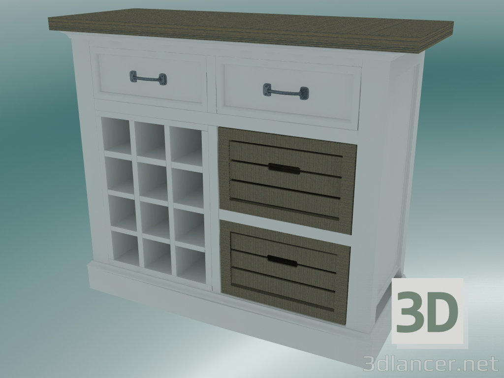 3d model Cajonera Oxford - vista previa