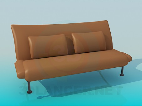 3D Modell Sofa mit Leder-Polsterung - Vorschau