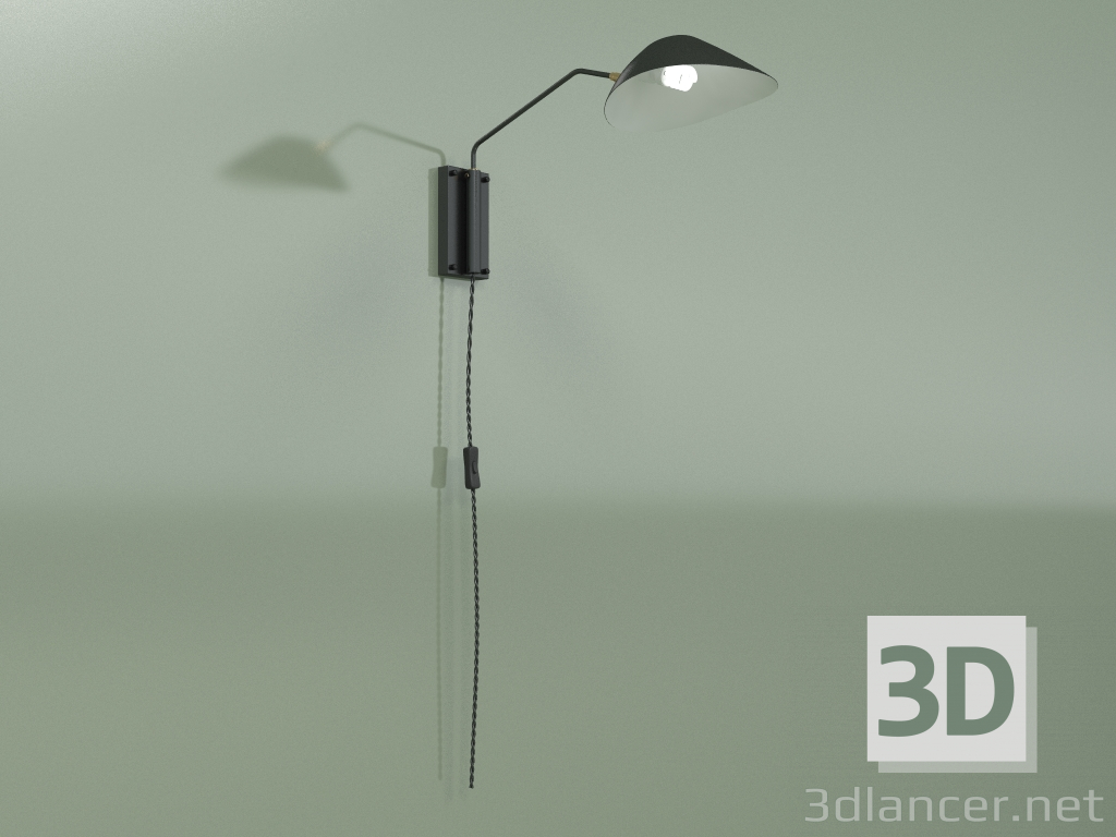 3d model Wall lamp Collet rod length 49 (black) - preview