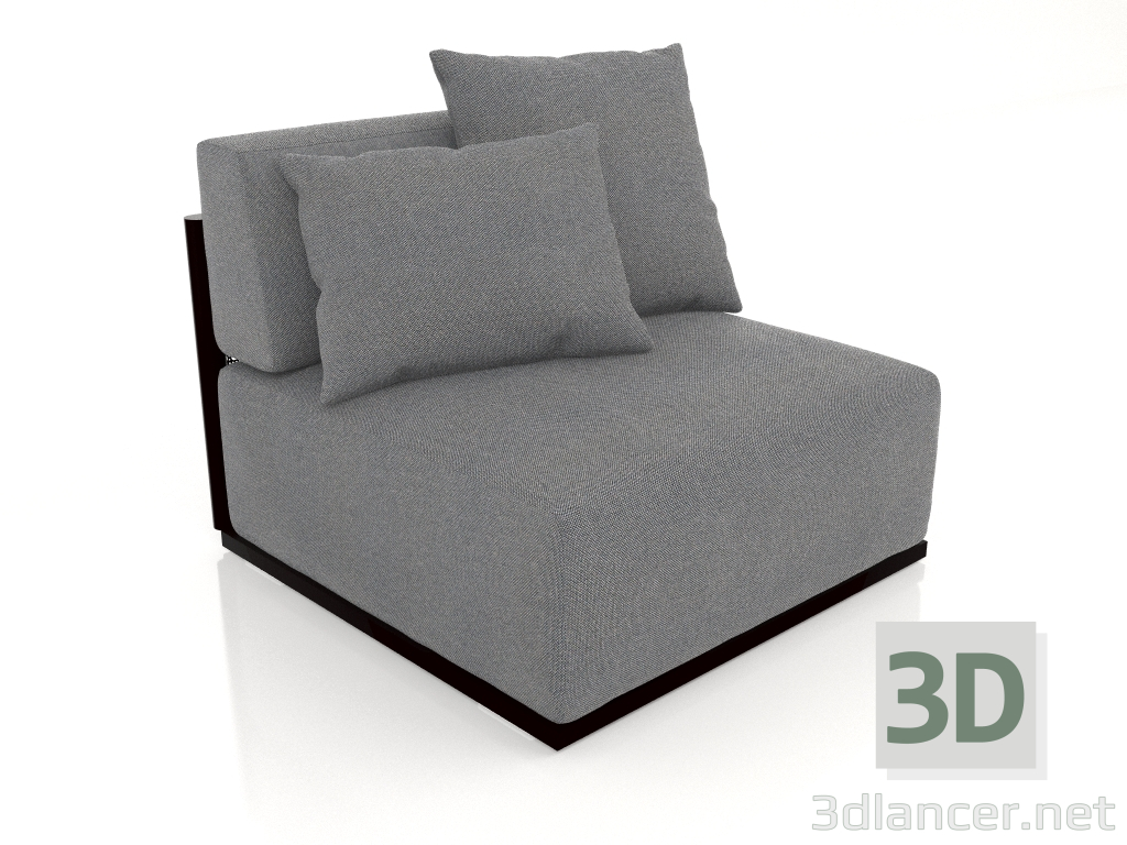 3d model Módulo sofá sección 3 (Negro) - vista previa