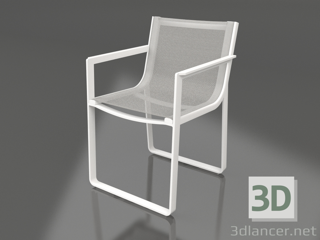 modello 3D Sedia da pranzo (Bianco) - anteprima