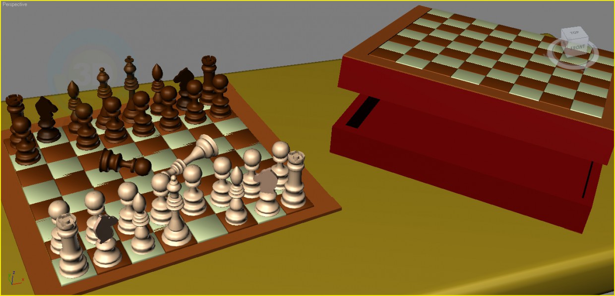 3D Modell Schach (Chess Box + Schachbrett) - Vorschau