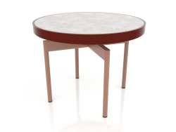 Mesa de centro redonda Ø60 (Rojo vino, DEKTON Kreta)