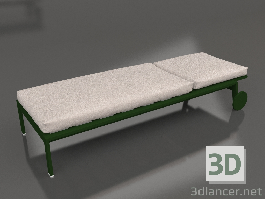 3D Modell Chaiselongue mit Rollen (Flaschengrün) - Vorschau