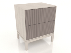 Comodino FARGO 2 cassetti con frontali fresati (platino, rovere sbiancato, opzione 3)